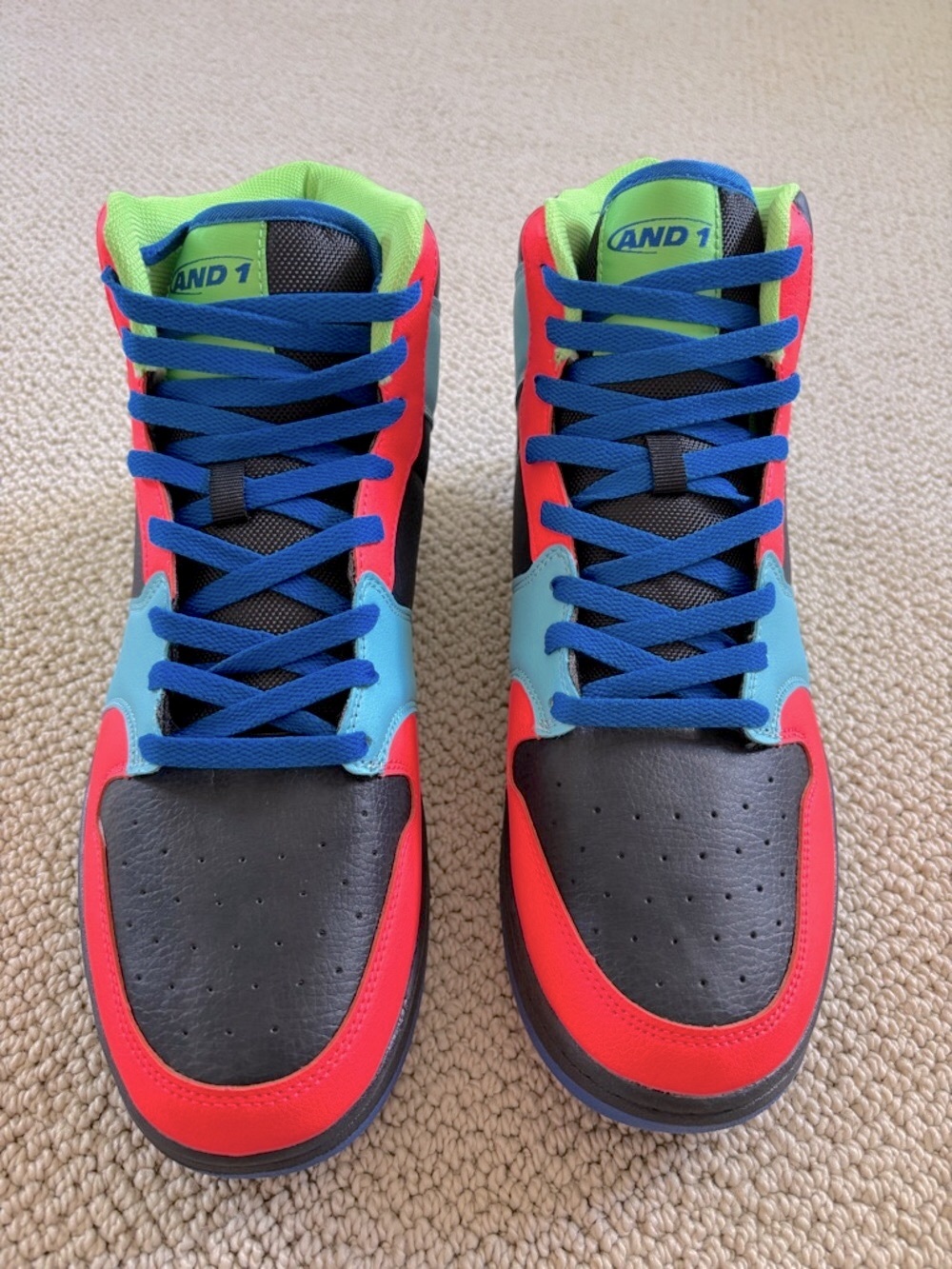 New AND1 Slam MID TPR Sneakers in Neon Multi